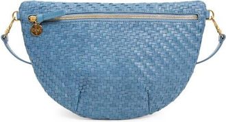 Clare Vivier Medium Grande Woven Leather Belt Bag in Dusty Blue at Nordstrom
