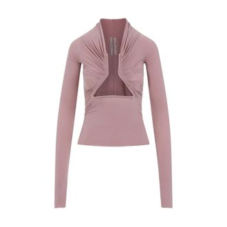 Rick Owens Tops, Dames, Roze, XS, Prong Dusty Pink T-shirt