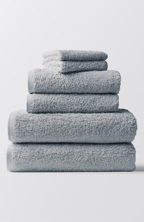 Coyuchi Cloud Loom Organic Cotton Bath Essentials in Palest Ocean at Nordstrom, Size Washcloth