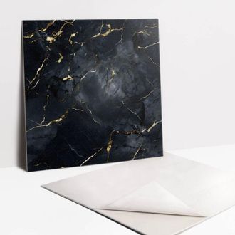 Tulup Pannelli da Parete Autoadesivi - Decorativi - Parete Piastrelle - 9 Pezzi Piastrelle - 9x30x30 cm - Marmo Con Oro