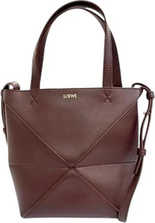 Loewe Pre-owned Puzzle Fold Shiny Calfskin Shoulder Bag - - Pre-owned - Donna - Marrone - ONE SIZE
