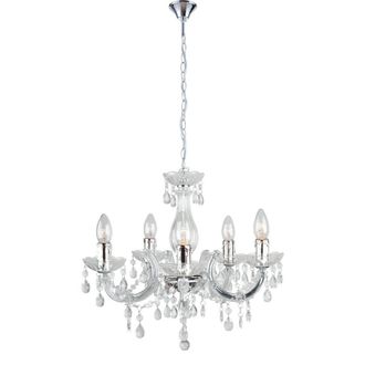 Netlighting HOUSTON 5 Light Chandeliers Transparent 44x42cm in Clear | Size: 44x42 cm