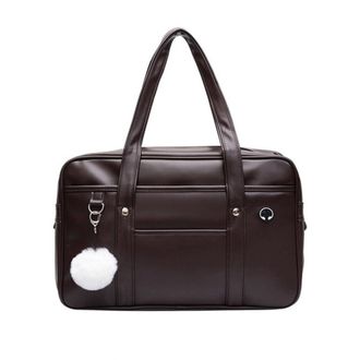 Generic Japanese Casual PU Shoulder Bag Stylish Japanese Tote Bag for Cosplay (Brown)