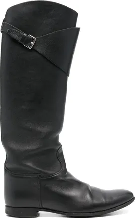 Hermès 2000s leather boots - Black