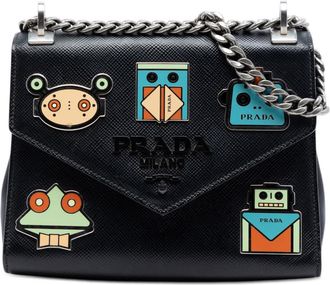 Prada Pre-owned Prada Saffiano Cuir Monochrome Robot Patches Envelope Chain Flap Ladies VOYF8G5JTON3CT5J