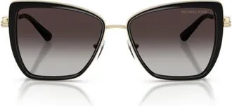 Michael Kors Sea Island 55mm Gradient Butterfly Sunglasses in Black /Grey Gradient Black at Nordstrom