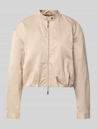 Monari Cropped Jacke mit Zweiwege-Rei&szlig;verschluss in Sand, Gr&ouml;&szlig;e 34