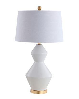 Jonathan Y Designs Jonathan Y Alba 29In Geometric Ceramicmetal Led Table Lamp Leaf