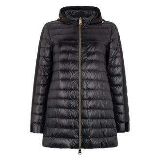 Herno Winter Jackets, female, Black, Size: 3XL Padded Jacket with High Collar