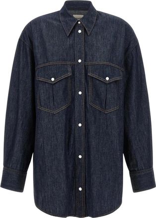 Khaite Denim overhemd met puntkraag - Dames - Blouses & Shirts - Blauw - Maat: XS Denim