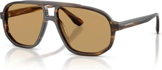 Emporio Armani Pilotenzonnebril - Heren - Zonnebrillen - Bruin - 57 MM - Accessoires