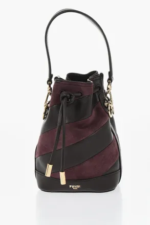 Fendi Two-Tone Leather and Suede Bucket Bag MON TRESOR Fendi