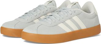 adidas VL Court 3.0 Womens Shoes Wonder Silver/Off-White/Gum : 8.5 B - Medium, Leather