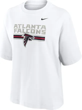 Nike Atlanta Falcons Alt Redesign Boxy Nike Womens NFL T-Shirt in White | 01CM10A96-182