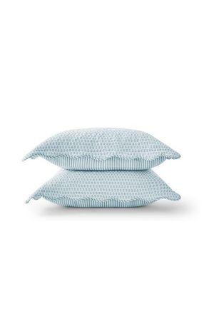 Christy Victoria Vintage Inspired Textured Pillowsham Pair in Blue at Nordstrom