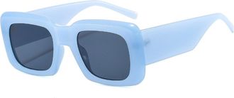 Generic Square Men Commuter Sunglasses Outdoor Vacation Women Decorative Sun Glasses(Blue)