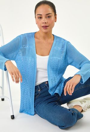 Roman Pointelle Knit Cardigan