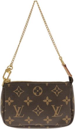 Louis Vuitton Marron Coated Canvas Pochette Pouch (Pre-Owned)