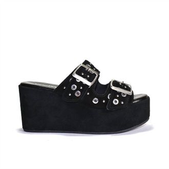 Cordani Womens Jayne Platform Wedge Slide Sandal In Black Suede