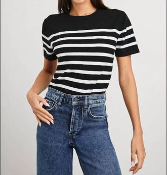 Rails Cotton Cashmere Short Sleeve Stripe In Parisian