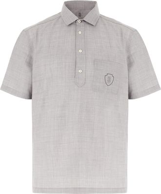 Brunello Cucinelli Embroidered Wool Polo Shirt