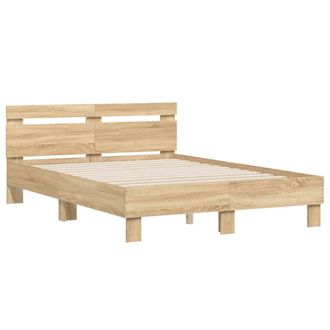 vidaXL Vidaxl - Cama Con Cabecero Madera De Ingenier&iacute;a Roble Sonoma 120x190 Cm
