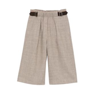 Alysi Bermuda Shorts - Dames - Korte Broeken - Beige - 2XS - Leer - Korte Broeken