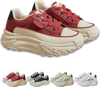 Generic Avelya Orthopedic Heightening Shoes, 1.8 Height Increase Platform Walking Sneakers - Lightweight & Comfortable (Red,5.5)