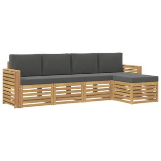 vidaXL Conjunto De Sof&aacute;s De Exterior 5 Pcs Blanco Y Antracita Vidaxl