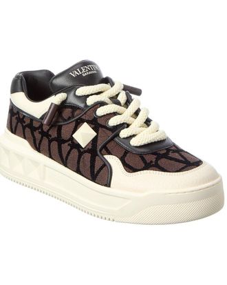 Valentino Roman Stud Leather & Canvas Sneaker