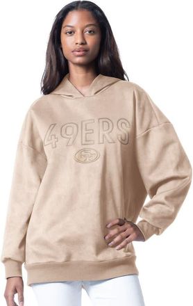 G-III 4Her by Carl Banks Womens G-III 4Her by Carl Banks Cream San Francisco 49ers Best Hitter Oversized Tunic Pullover Hoodie at Nordstrom, Size Xx-Large