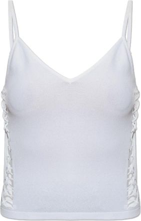 Dsquared2 Top met decoratieve uitsparingen aan de zijkant - Dames - Tops zonder mouwen - Wit - S - Leer - Tops