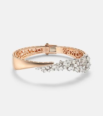 Yeprem Pulsera de oro rosa y blanco (750/1000) de 18 ct con diamantes