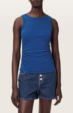 AllSaints Katarina Side Ruched Top in Joanne Blue at Nordstrom, Size X-Small