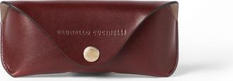 Brunello Cucinelli Calfskin glasses case in Wine at Nordstrom