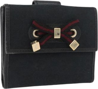 Gucci Pre-owned Wallets, female, Black, Size: ONE SIZE Pre-owned Vintage GG Canvas Wallet