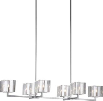 Currey & Company 19.25In Valerio Silver 6-Light Optic Crystal Chandelier