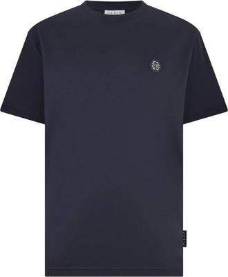 Philipp Plein Tops, Heren, Blauw, 3Xl, Katoen, T-shirt met ronde hals Basic