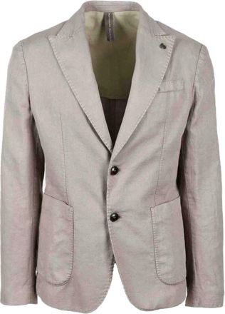 Alessandro Dell'Acqua Katoen Linnen Jas - Heren - Blazers - Beige - XL - Katoen - Jassen