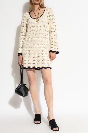 Zimmermann Dress With A Round Neckline, Womens, Cream