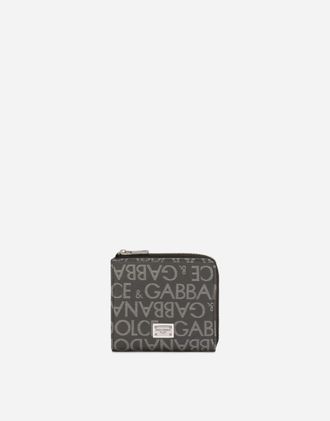 Dolce & Gabbana Coated Jacquard Card Holder - Man Wallets And Small Leather Goods Multi-colored Fabric Onesize