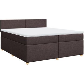 vidaXL Cama Box Spring Con Colch&oacute;n Tela Marr&oacute;n Oscuro 200x200 Cm Vidaxl
