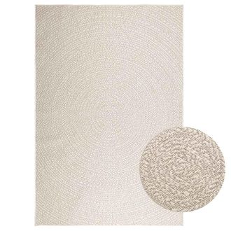 vidaXL Alfombra Zizur Apariencia Yute Interior Exterior Crema Vidaxl