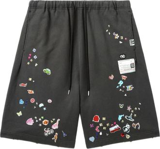 Miharayasuhiro Shorts con ricamo - Nero