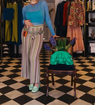 Momoni Arepas Knitwear Trousers In Lilla Multicolour
