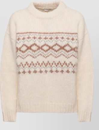 PESERICO alpaca-blend high-neck long-sleeve patterned sweatshirt