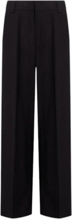 Dondup Abby Wijde Broek - Dames - Wijde Broeken - Zwart - L - Polyester - Broeken