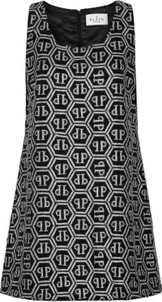 Philipp Plein Abito corto Monogram Strass - Nero