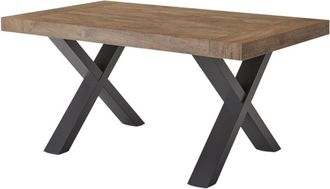 MondoViro Mesa extensible efecto madera marrón cm 160/260x90 76h