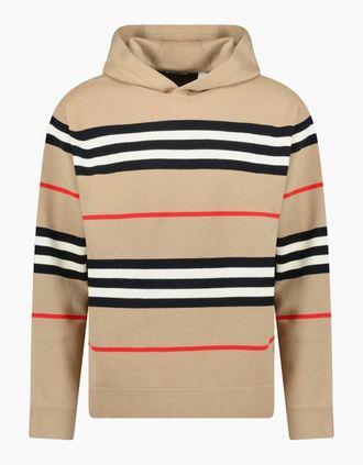 Burberry Mens Burberry Sandby Check Hoodie Archive Beige - Cream - Size: 40
